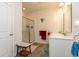 Bright bathroom featuring double sinks, updated fixtures, and a glass door shower at 40 Parkside Dr., Pawleys Island, SC 29585