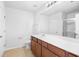 Bathroom with a vanity, large mirror, tiled floor, and a glass shower stall at 4009 Alvina Way, Myrtle Beach, SC 29579