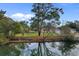 Scenic backyard view featuring lush greenery and a peaceful pond for relaxation at 409 14Th Ave. S, North Myrtle Beach, SC 29582