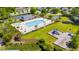 Aerial view of the neighborhood pool and playground offering recreational amenities within the community at 5036 Billy K Trail, Myrtle Beach, SC 29579