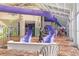 Indoor water park area with purple water slides, perfect for a fun filled day for  at 5200 N Ocean Blvd. # 833, Myrtle Beach, SC 29577