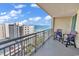 Relaxing ocean view from a spacious balcony with comfortable seating at 603 S Ocean Blvd. # 1101, North Myrtle Beach, SC 29582