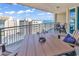 Spacious ocean-view balcony with seating, perfect for relaxing and enjoying the scenery at 603 S Ocean Blvd. # 1101, North Myrtle Beach, SC 29582