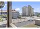 Scenic street view of the ocean and beachfront properties from the condo window at 609 Hillside Dr. S # C-16, North Myrtle Beach, SC 29582
