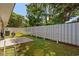 Spacious backyard with a white fence, a patio, and plenty of green space at 617 Hibiscus Ave. # 617, Myrtle Beach, SC 29577