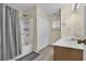 Bathroom with shower-tub combo and a single vanity with a white countertop at 829 9Th Ave. S, North Myrtle Beach, SC 29582