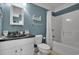 Cozy bathroom featuring modern fixtures, clean lines, and is efficiently designed for functionality and style at 837 Bluff View Dr., Myrtle Beach, SC 29579