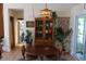Inviting dining area with stylish light fixture, furniture and view to the outside at 1145 Forest Dr., North Myrtle Beach, SC 29582