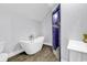 Modern bathroom featuring a soaking tub, walk-in shower, and stylish vanity at 130 Hagar Brown Rd., Murrells Inlet, SC 29576
