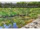 Collins Creek dock surrounded by lush greenery, feeding into the Intracoastal waterway at 130 Hagar Brown Rd., Murrells Inlet, SC 29576