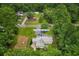 Aerial view of the property at 131 Oak Log Lake Road, surrounded by lush greenery and trees at 131 Oak Log Lake Rd., Conway, SC 29526