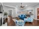 Inviting living room features a fireplace, hardwood floors, and ample natural light at 1470 Suncrest Dr., Myrtle Beach, SC 29577