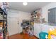 Functional storage room with shelving, laundry appliances, and ample storage space at 1521 Front St., Georgetown, SC 29440