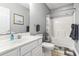 Tidy bathroom with modern fixtures, a vanity, and a shower-tub combination at 1525 Lanterns Rest Rd. # 103, Myrtle Beach, SC 29579