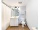 Practical bathroom featuring a shower with curtain and tile floors for easy maintenance at 1707 Perrin Dr. # 1003, North Myrtle Beach, SC 29582