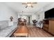 Open floor plan showcases a living room with a view into dining area and kitchen at 1707 Perrin Dr. # 802, North Myrtle Beach, SC 29582