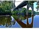 Scenic river view with a bridge and lush trees reflected in the calm water at 1795 Hemingway St., Conway, SC 29527