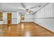 Expansive living area with hardwood flooring and unique wall details at 1907 Rose St., Conway, SC 29527