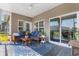 Relaxing screened porch with ample seating and a tranquil view of the outdoor space at 194 Zostera Dr., Little River, SC 29566