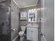 Modern bathroom featuring a walk-in shower and stylish vanity at 208 N Ocean Blvd. # 321, North Myrtle Beach, SC 29582