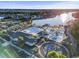 Aerial shot showcasing the community pool with slides, play area and amenities in a picturesque setting at 2170 Buxton Dr., Myrtle Beach, SC 29579