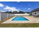 A backyard view showcases a private in-ground pool bordered with concrete at 2506 Berleze Ct., Conway, SC 29527