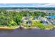 Aerial shot of waterfront homes with docks, pools, and beautiful landscaping at 260 Palmetto Harbour Dr., North Myrtle Beach, SC 29582