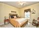 Cozy bedroom featuring a rustic wooden bed frame and soft carpet at 512 Chanted Dr., Murrells Inlet, SC 29576