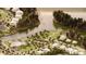 Aerial view of the community with lake, swimming pool, and tennis courts at 543 Oak Landing Dr., Myrtle Beach, SC 29588
