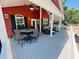 A cozy outdoor seating area on the deck provides space for relaxing or entertaining at 6001 - Z47 S Kings Hwy., Myrtle Beach, SC 29575