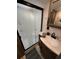 Modern bathroom with frosted glass shower and marbled counter at 6001-N53 S Kings Hwy., Myrtle Beach, SC 29575