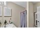 Bathroom showcasing a single sink and shower with a patterned curtain at 6628 Mallard View Point, Myrtle Beach, SC 29588