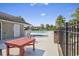 Community pool area featuring lounge chairs, a hot tub, and a picnic table, perfect for relaxation at 6628 Mallard View Point, Myrtle Beach, SC 29588
