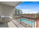 Balcony view overlooking the sparkling pool and lounge area of the property at 6803 N Ocean Blvd. # 328, Myrtle Beach, SC 29572