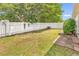 Fenced backyard with manicured lawn and landscaping at 9616 Sullivan Dr., Murrells Inlet, SC 29576