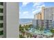 Ocean view overlooking Coral Beach Resort's beach, pools, water slides and surrounding landscape at 1105 South Ocean Blvd. # 1008, Myrtle Beach, SC 29577