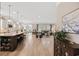 Wide view of the home's open-concept layout showing the kitchen, dining area, and living room at 1129 Prescott Circle, Myrtle Beach, SC 29577