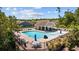 Community pool offers a refreshing oasis with ample lounge seating, tables, and covered seating at 1129 Prescott Circle, Myrtle Beach, SC 29577