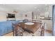 Dining area with wood table, hardwood floors, recessed lighting, and view to the living and kitchen area at 113 B Vista Dr., Murrells Inlet, SC 29576