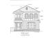 Detailed rendering of a two-story home with cement siding, brick veneer, and a quaint second-story balcony at 1348 Rue De Jean Ave., Myrtle Beach, SC 29579