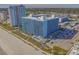 Aerial view of a resort complex, highlighting its expansive layout with pools, parking, and proximity to the beach at 1501 S Ocean Blvd. # 320, Myrtle Beach, SC 29577