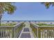 Wooden walkway offering direct access to the sandy beach and ocean views at 1501 S Ocean Blvd. # 320, Myrtle Beach, SC 29577
