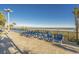Outdoor patio with lounge chairs, palm trees, and ocean views at 1501 S Ocean Blvd. # 320, Myrtle Beach, SC 29577