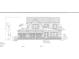Architectural drawing of a two-story home with a symmetrical facade and a three-car garage at 209 Bouquets Green Way, Myrtle Beach, SC 29579