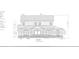 Architectural drawing of the rear facade of a two-story home with a symmetrical design at 209 Bouquets Green Way, Myrtle Beach, SC 29579
