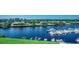 An aerial view shows the waterway and a beautiful marina at 2151 Bridge View Ct. # 2-803, North Myrtle Beach, SC 29582