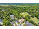 Aerial view showcases home, mature trees and the community golf course at 25 Northwoods Ct., Pawleys Island, SC 29585