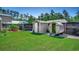 Serene backyard featuring a sauna, shed and well-maintained lawn, offering relaxation and functionality at 2767 Lees Landing Circle, Conway, SC 29526