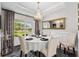 Dining room showcasing contemporary decor, including a gold chandelier and ornate mirror at 370 Foxtail Dr., Longs, SC 29568