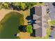 Aerial view of condo complex featuring a serene lake and lush greenery at 4276 Santolina Way # A, Murrells Inlet, SC 29576